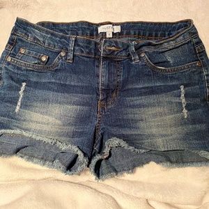 Dark Wash Distressed Jean Shorts